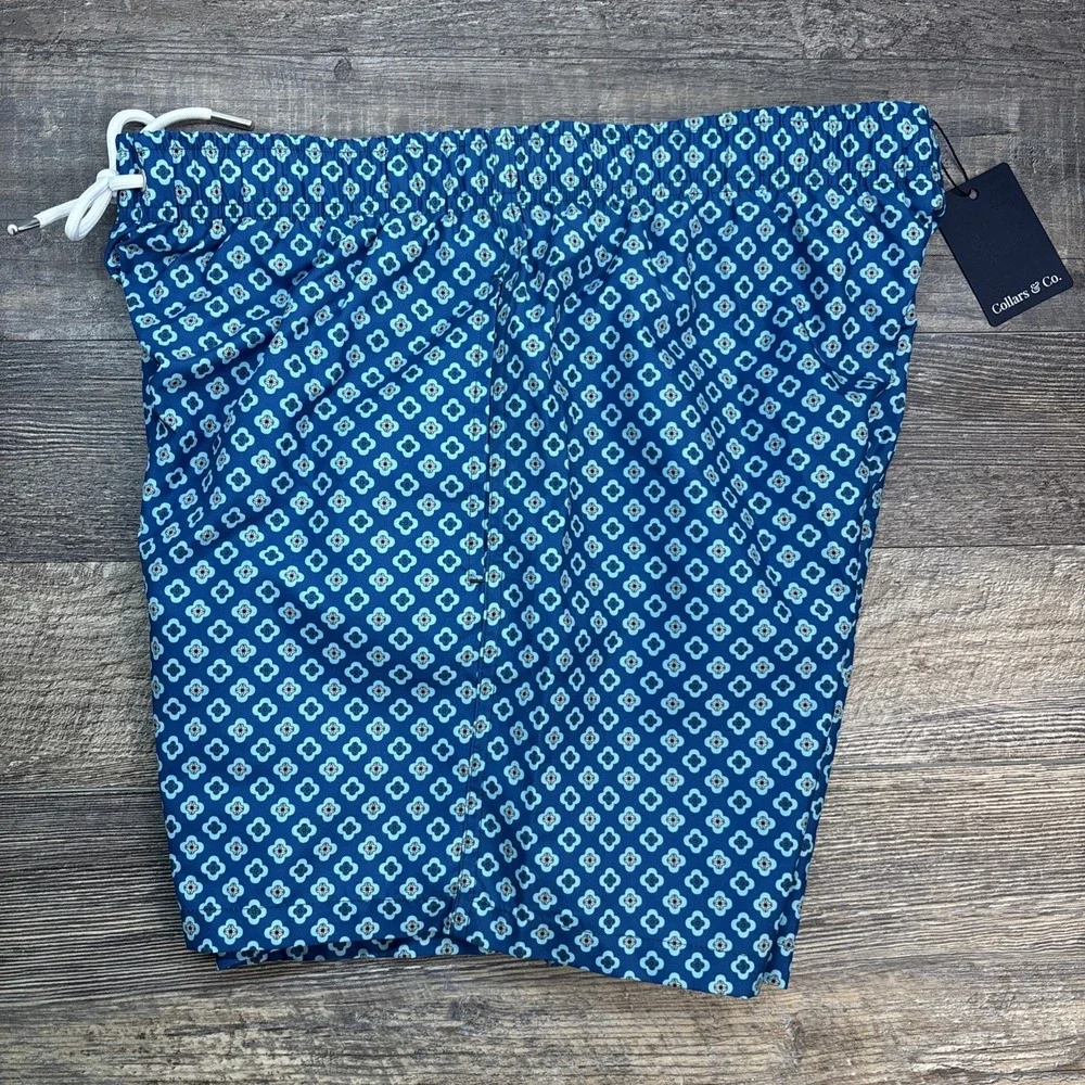 Collars and & Co Men's Medium Swim Trunks‎ Blue Coast Shorts Swimwear NEW